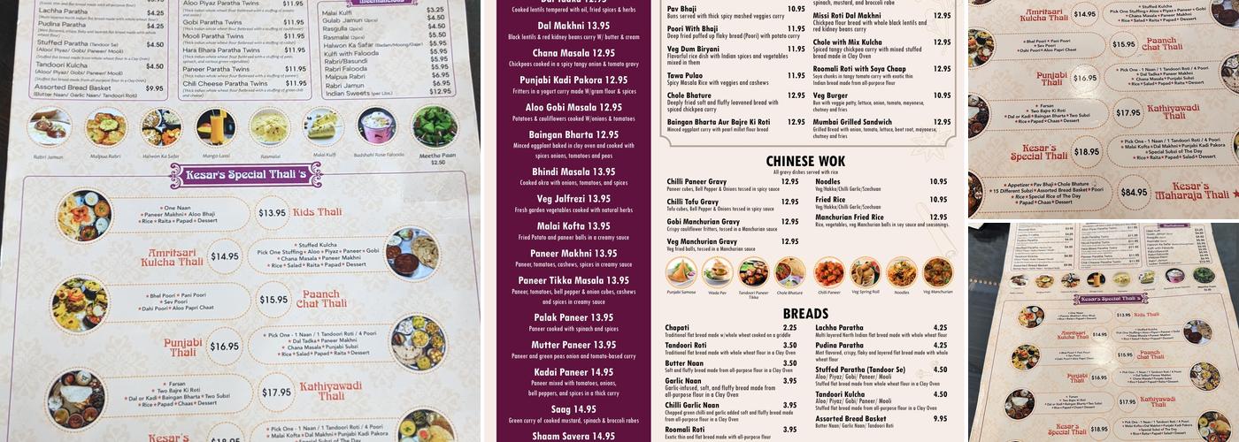 Kesar’s-An Indian Thali Menu