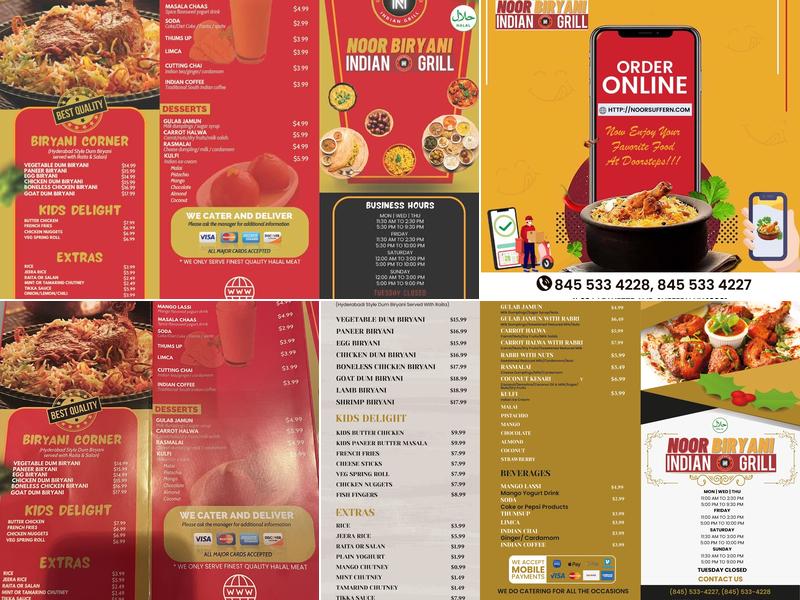 Noor Biryani Indian Grill Menu