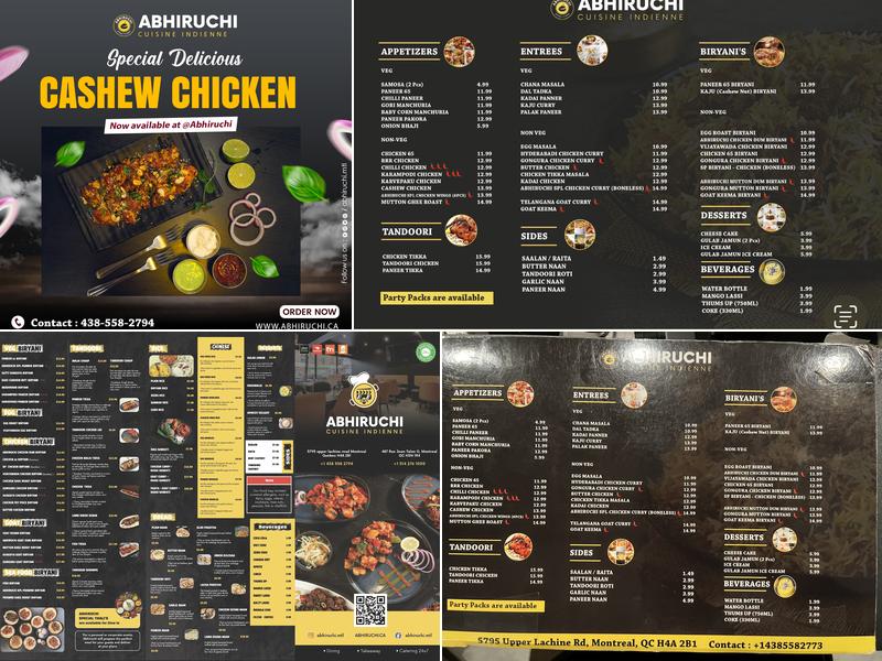 Abhiruchi - Indian Multi Cuisine Restaurant Menu
