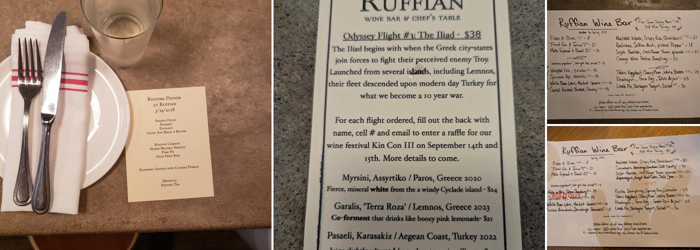 Ruffian Menu