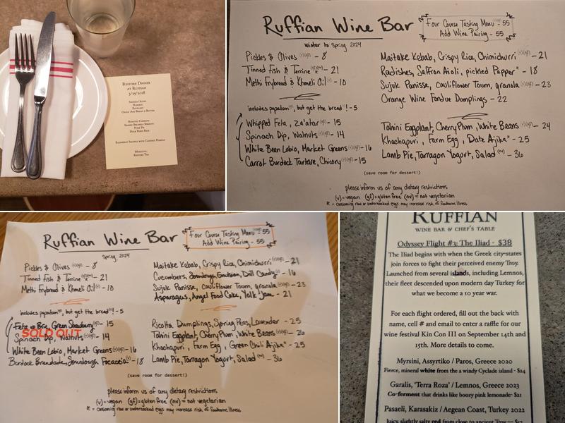Ruffian Menu