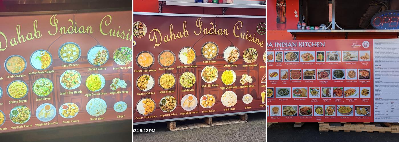 Dahab Indian Cuisine Menu