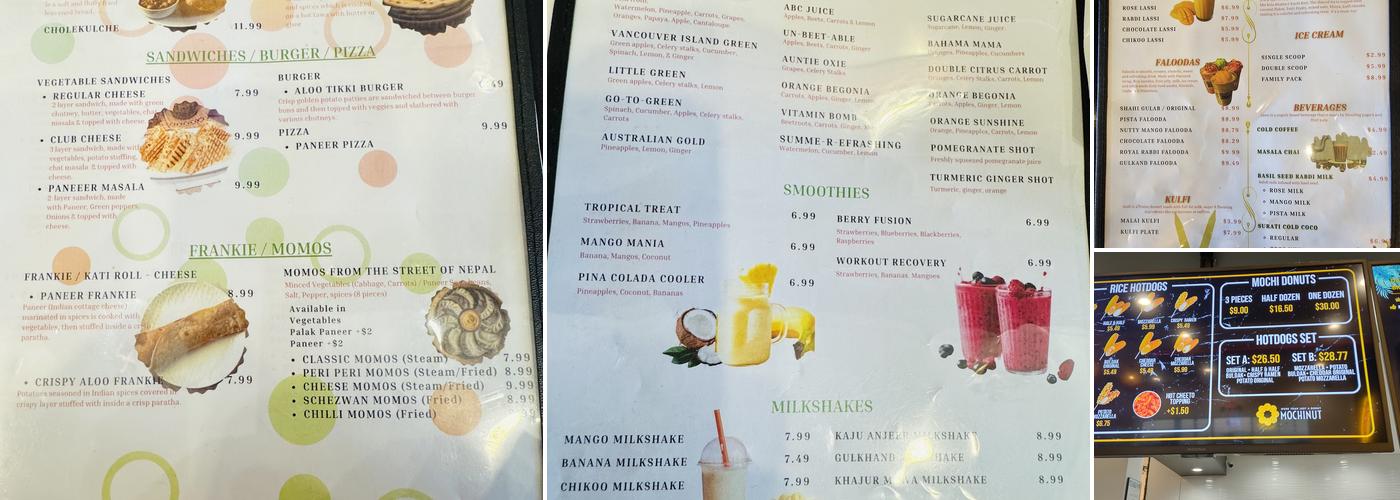 Krishna Juice & Chaat Menu
