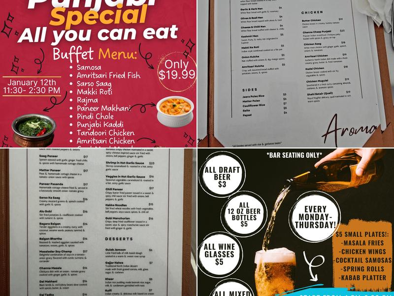 Aroma Restaurant Bar & Banquet Menu