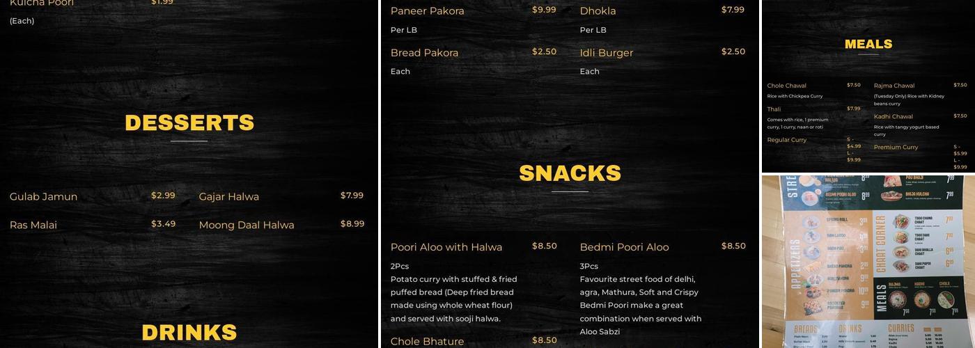 CholeBhature.ca Menu