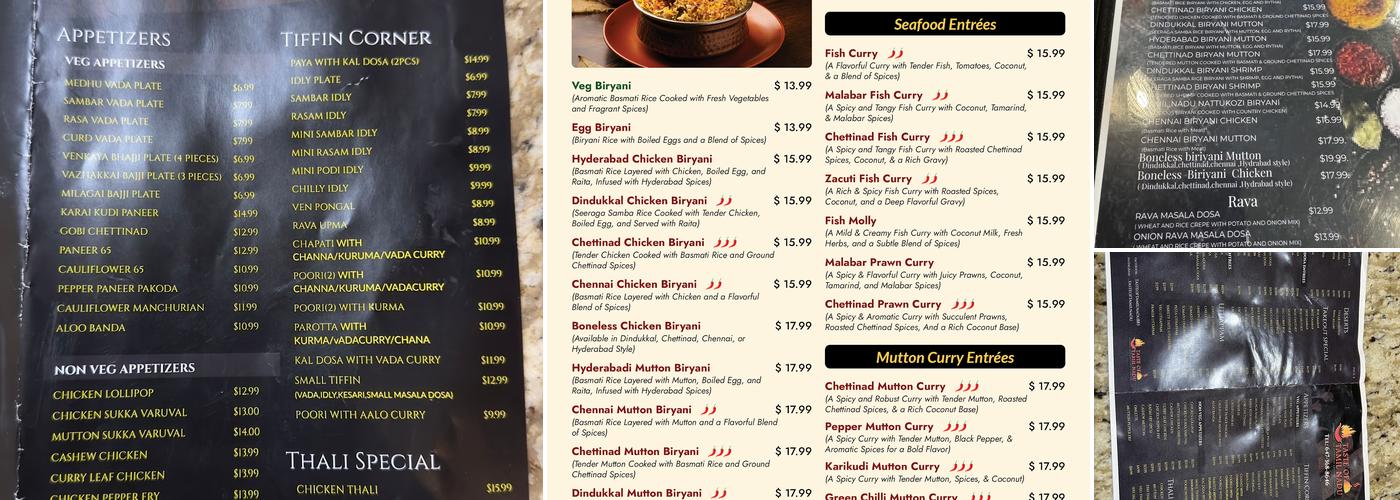 Taste of Tamil Nadu Menu