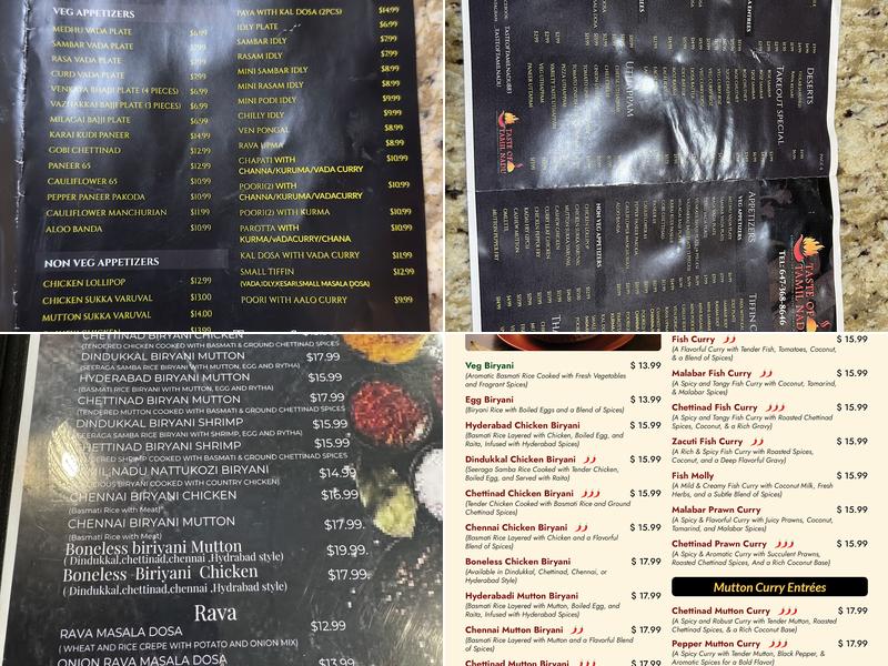 Taste of Tamil Nadu Menu