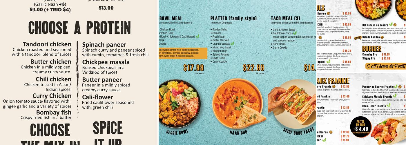 Spicebros Menu