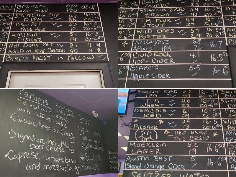 Birds Nest Brewing Co. Menu