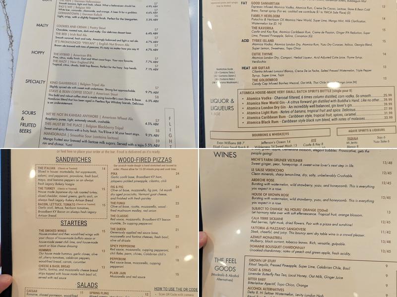 Hop Atomica Louisville Menu