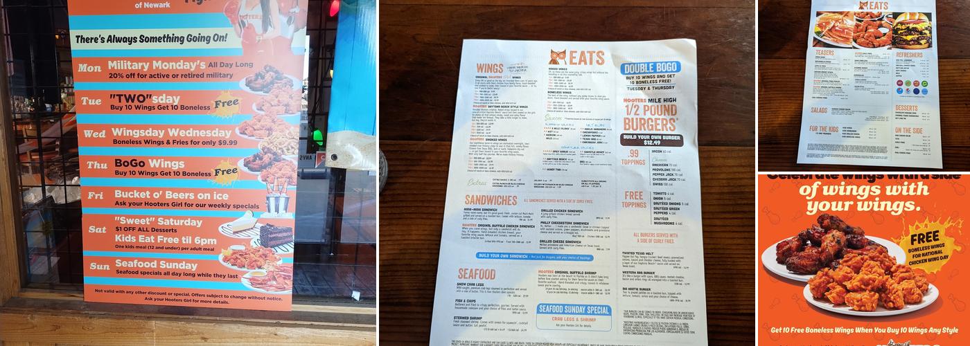 Hooters Menu