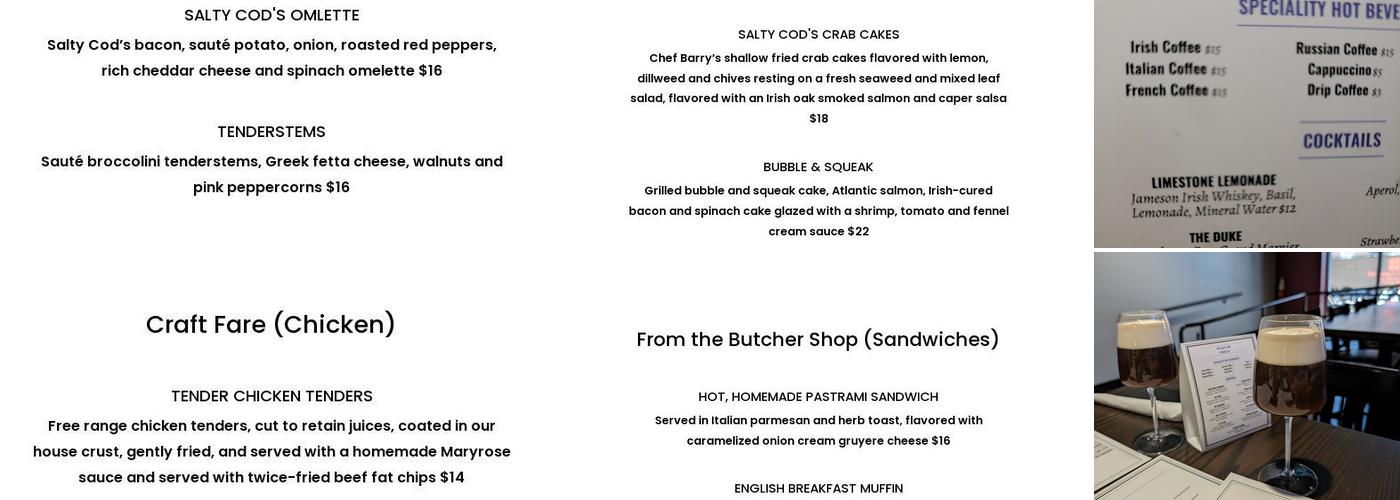 The Salty Cod Menu