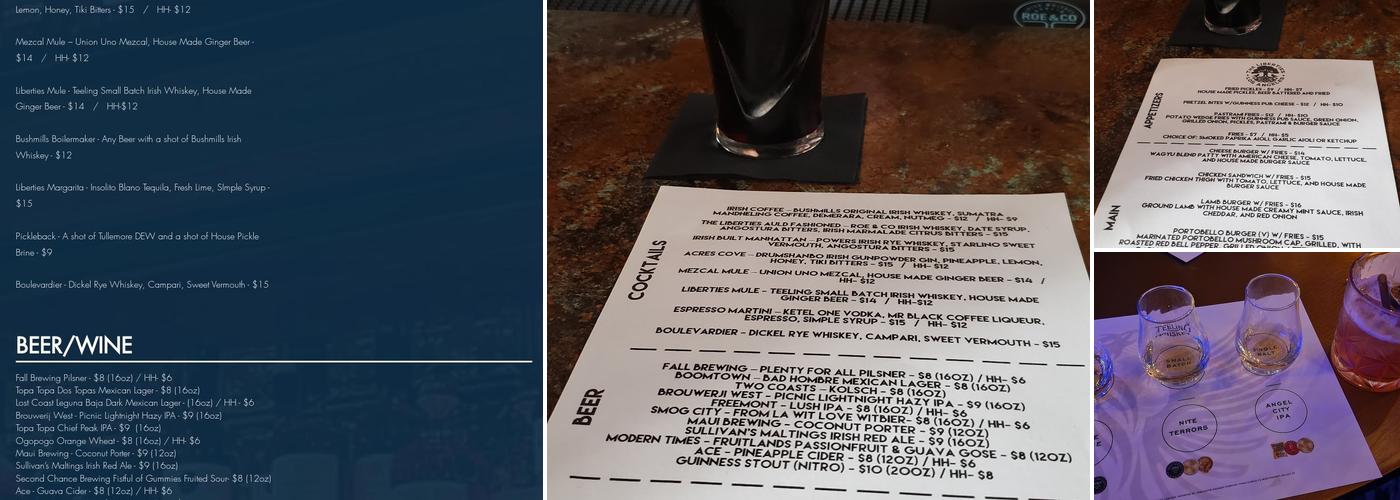 The Liberties of Dublin Menu