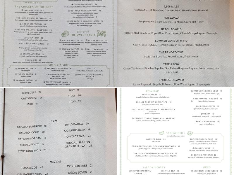 Everdene Menu