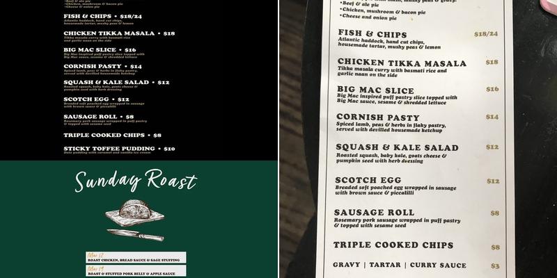 MOK - Man of Kent Menu