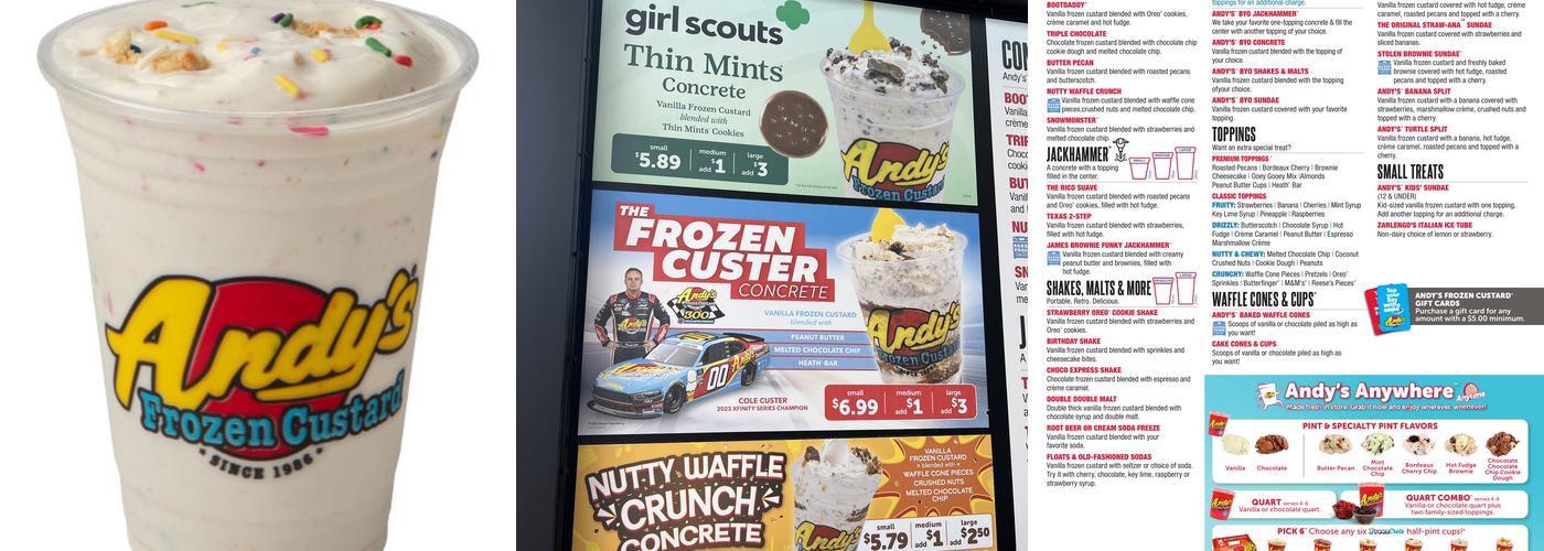 Andy's Frozen Custard Menu