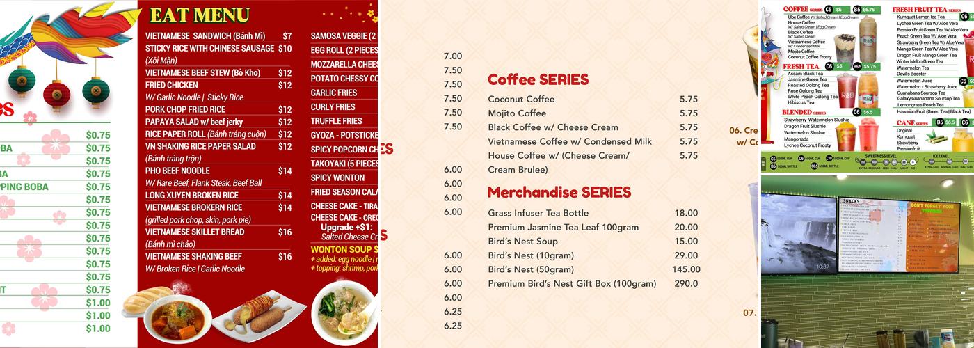 R&B Tea - Fremont Menu