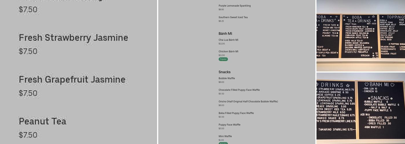 Ohh Bobaa Menu