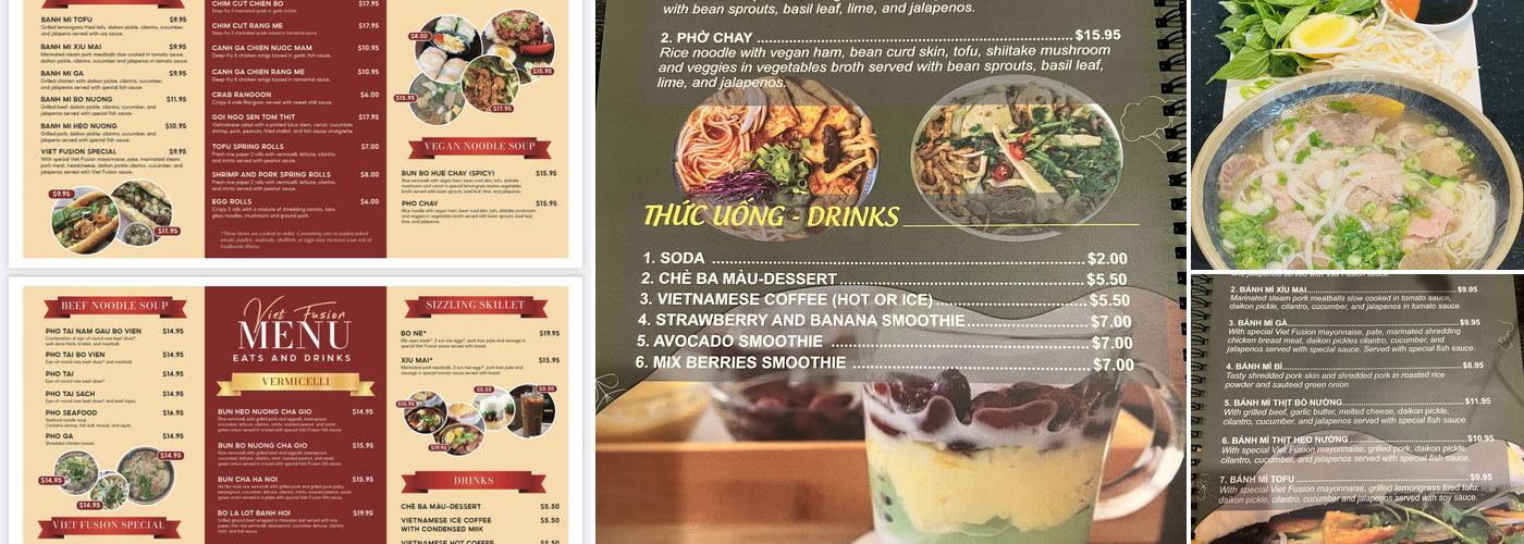 Viet Fusion Menu