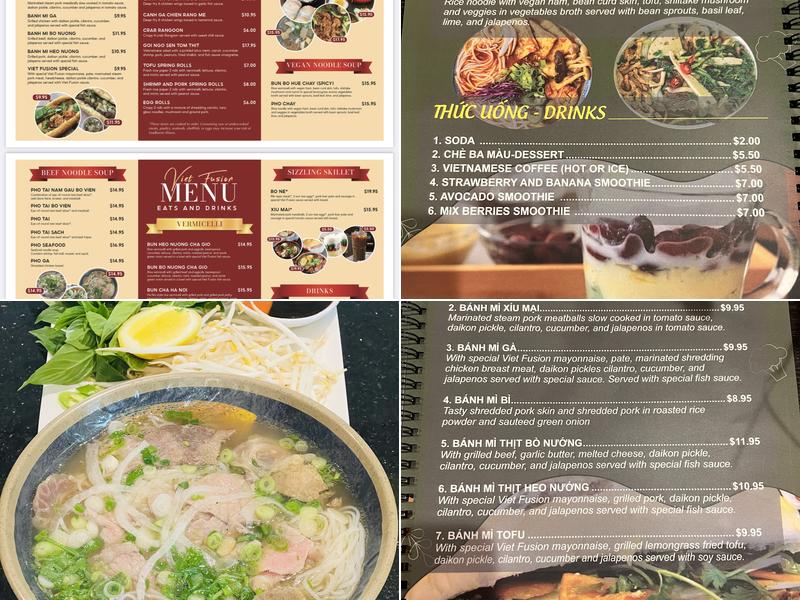Viet Fusion Menu