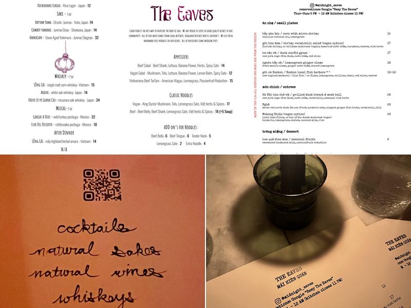 The Eaves Menu