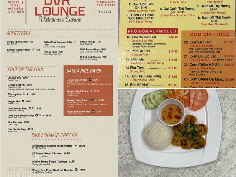 DVR Restaurant & Lounge Menu