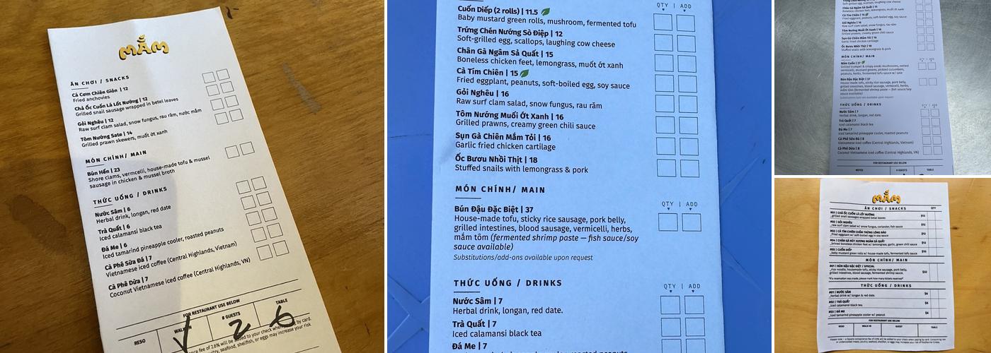 Mắm Menu