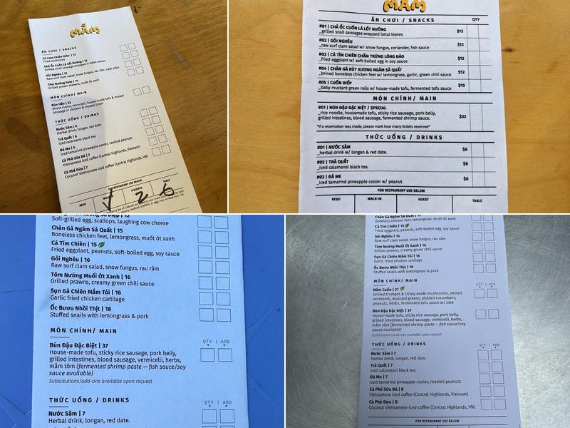 Mắm Menu