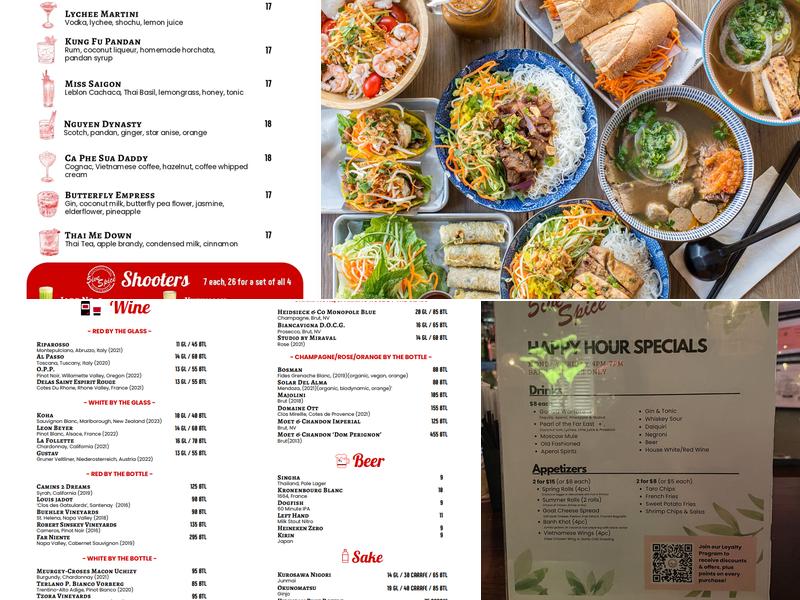 5ive Spice Menu