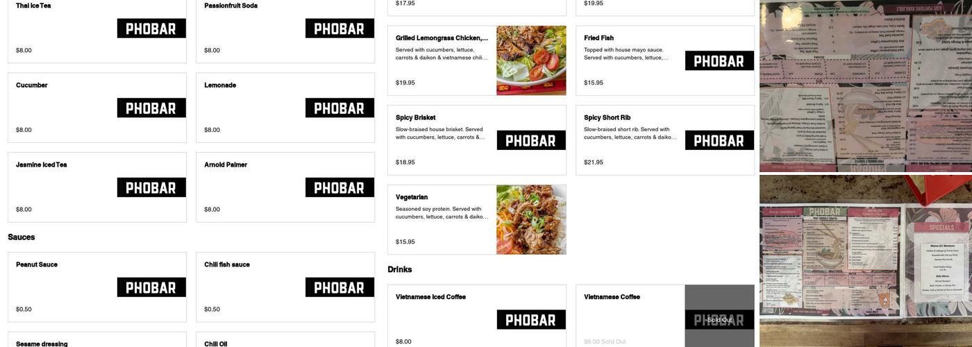 PhoBar Menu