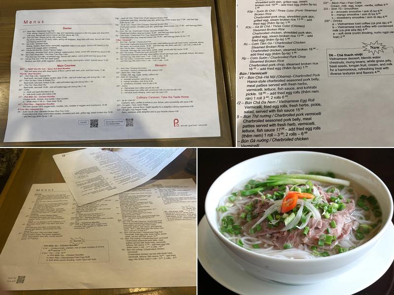 Pho Anh Menu