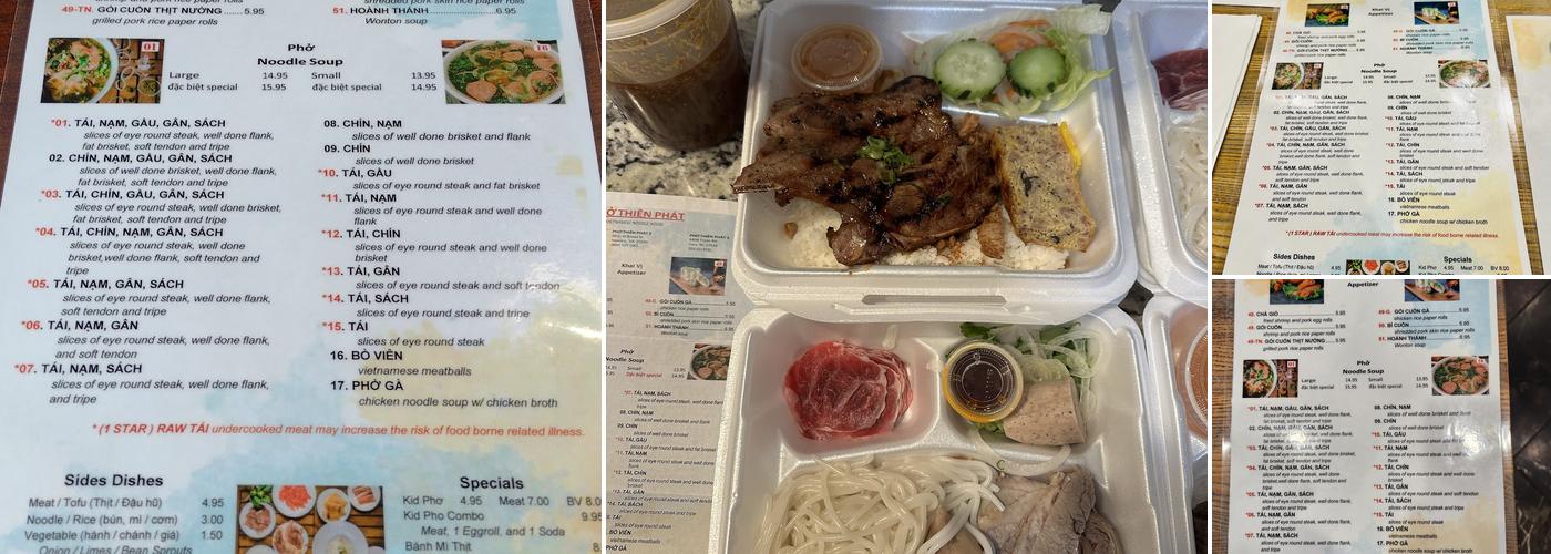 Pho Thien Phat Vietnamese Noodle House Menu