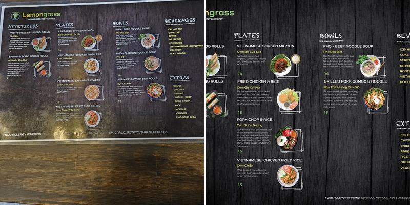 Lemongrass Menu