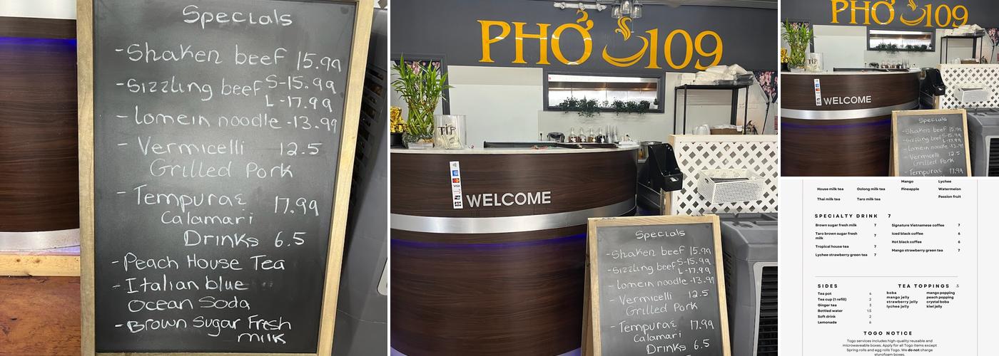 Pho 109 Menu