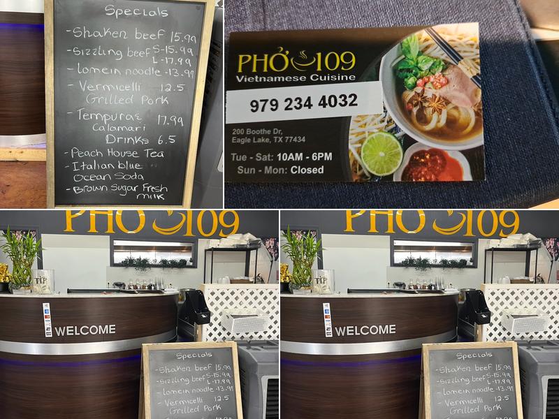 Pho 109 Menu