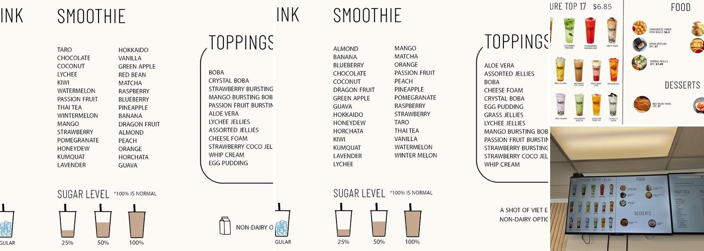 Boba Luv Menu