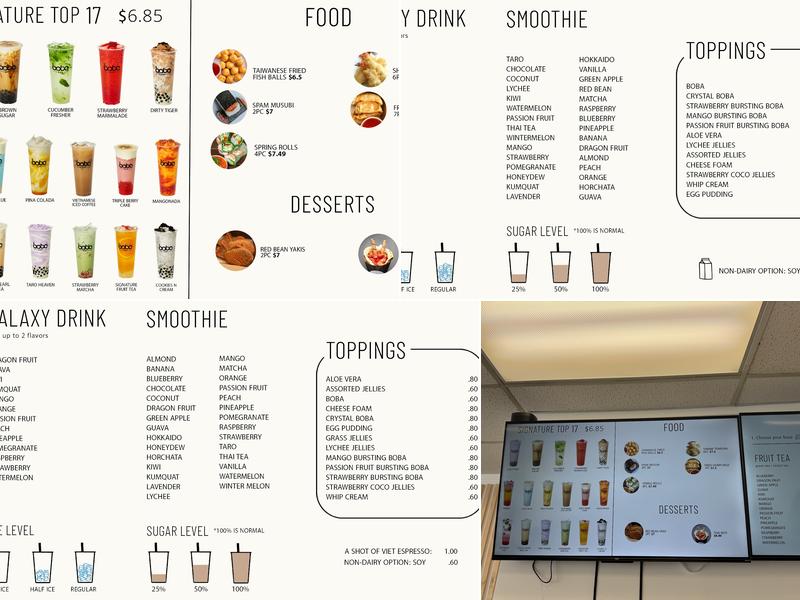 Boba Luv Menu