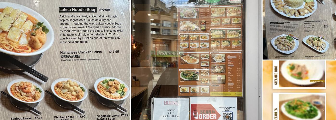 Mamalee - Chinatown Menu