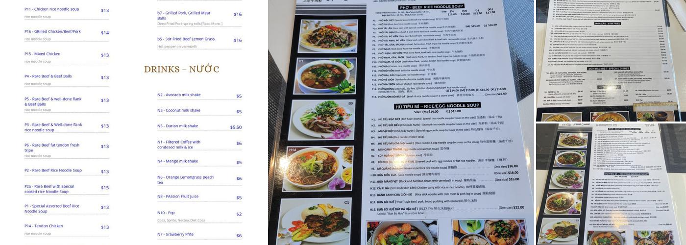 Pho Hung Phat H&P Menu
