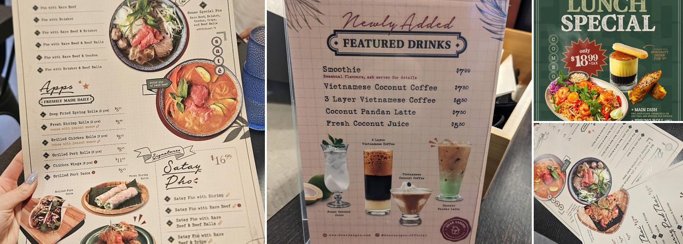 Dear Saigon Menu