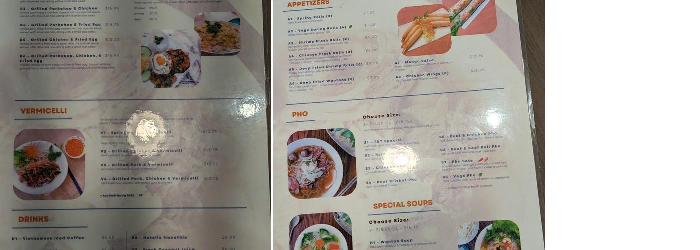 Pho T&T Express (High Park) Menu
