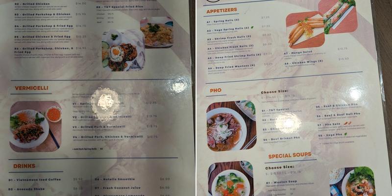 Pho T&T Express (High Park) Menu
