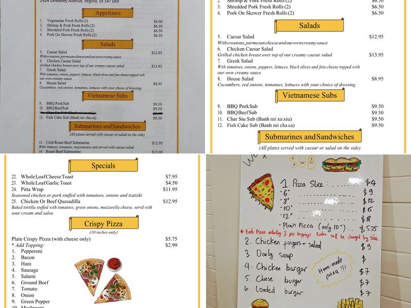 M & K Vietnamese Restaurant (Previous Dewdney Sub) Menu