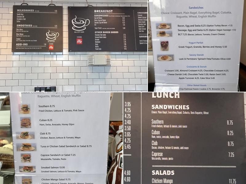 All City Cafe Menu