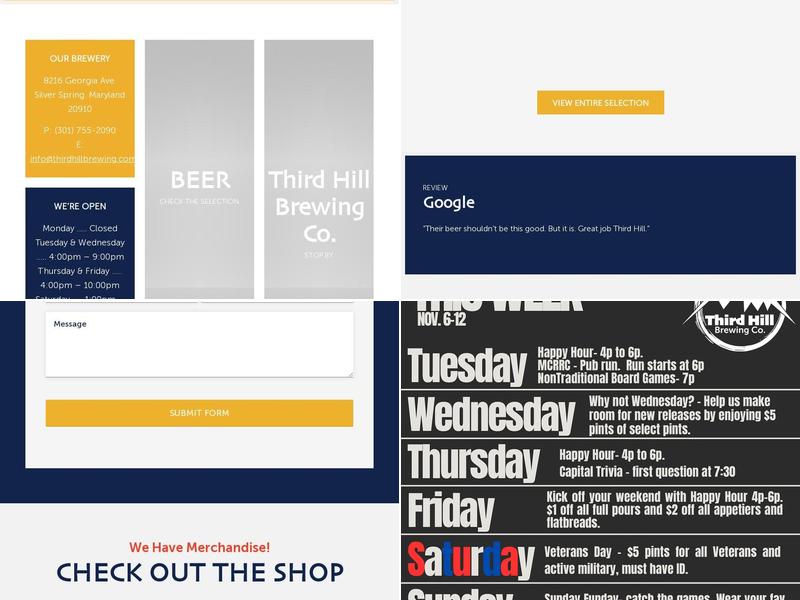Third Hill Brewing Co Menu