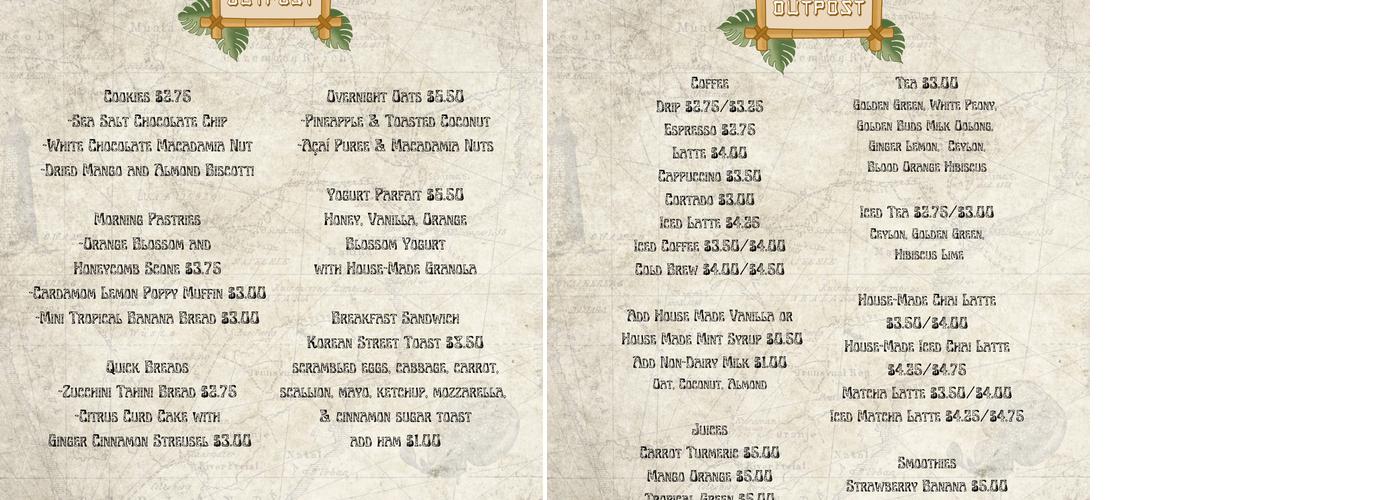The Outpost Menu