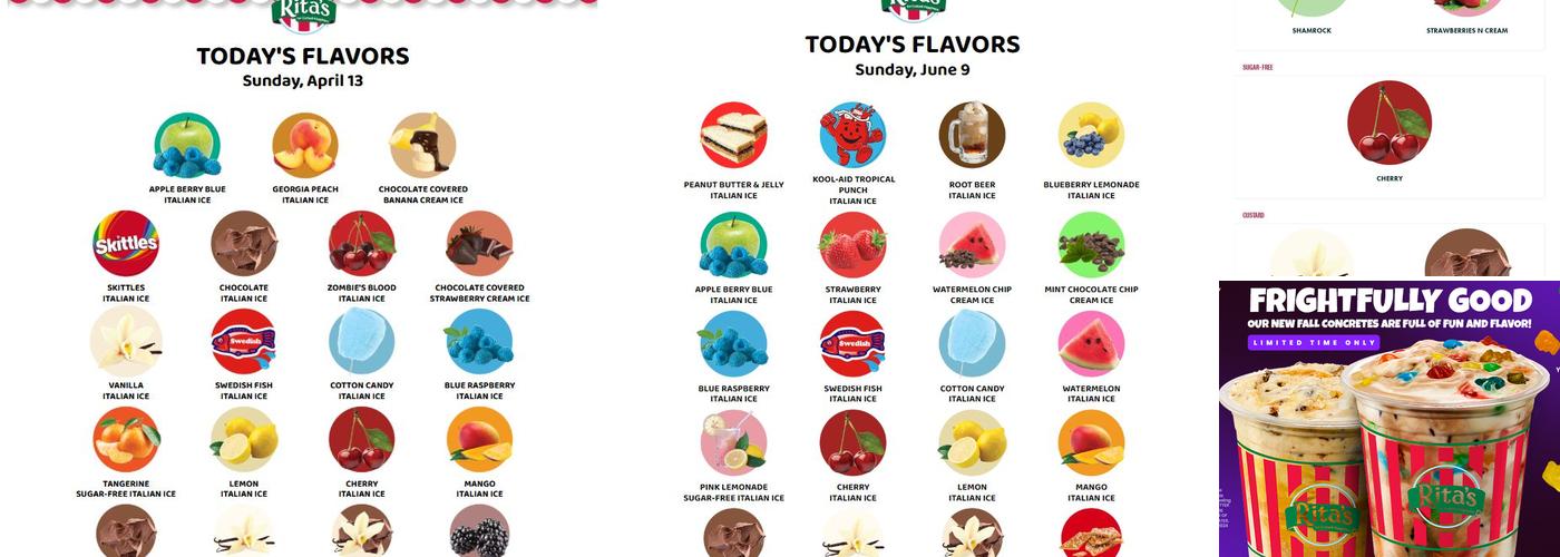 Rita's Menu