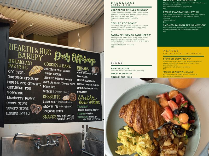 Hearth & Hug Bakery Menu