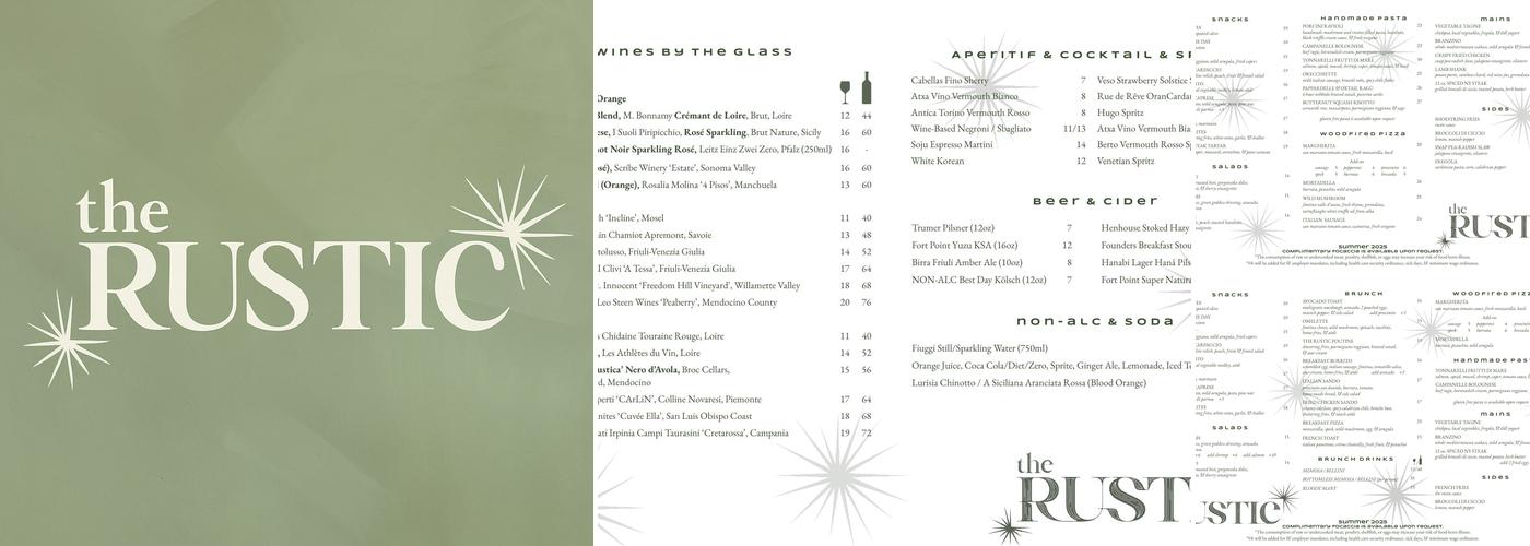 The Rustic Menu