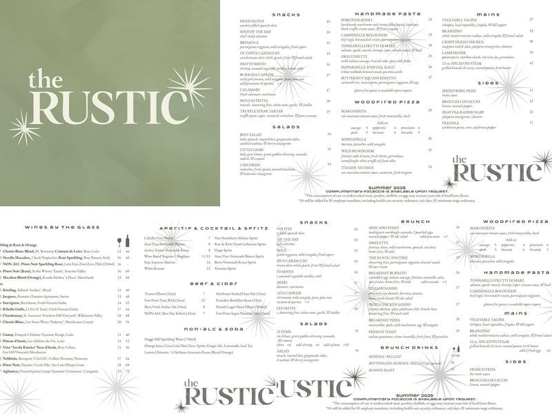The Rustic Menu